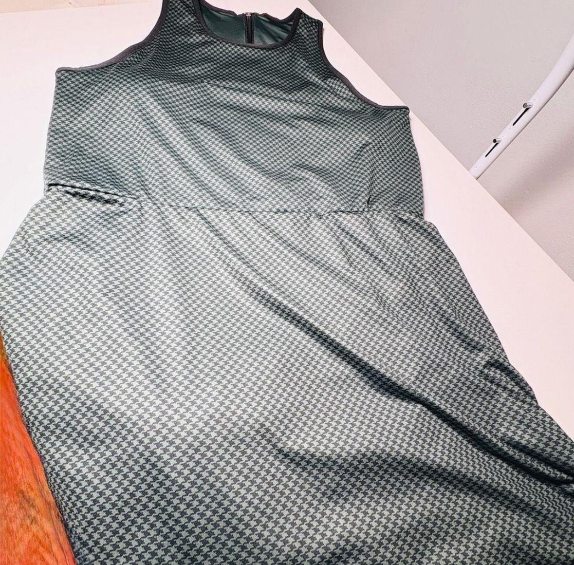 athletic  green houndstooth dress plus size