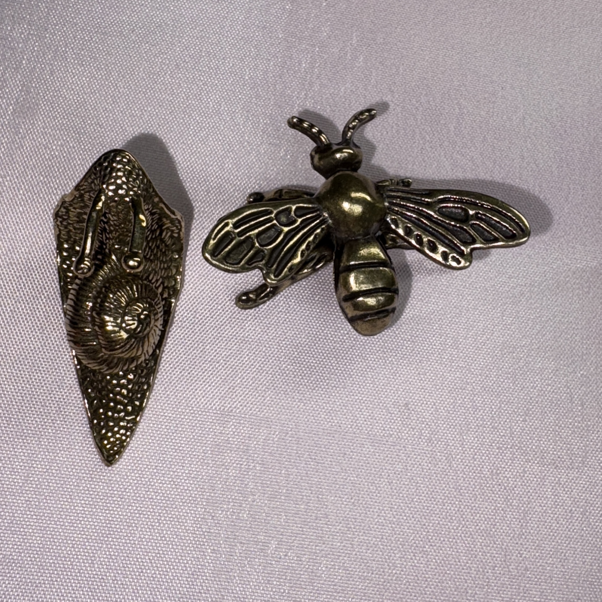 NWOT Miniature Brass Bee Slug Figures Modern Collectible