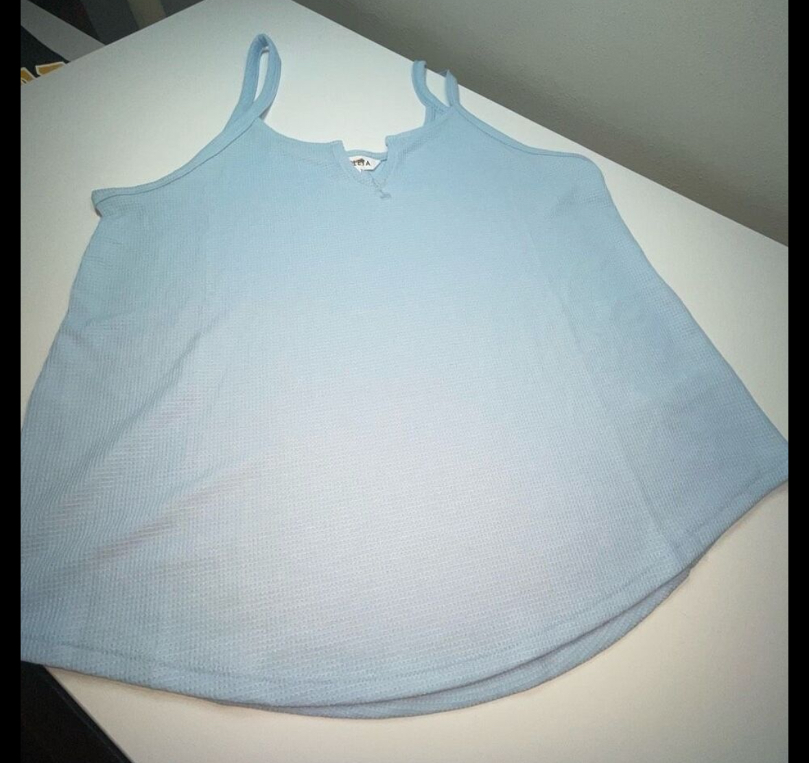 ATHLETA Cami Top Womens Size M Light Blue Wind Down Notched V-Neck Loungewear Cozy