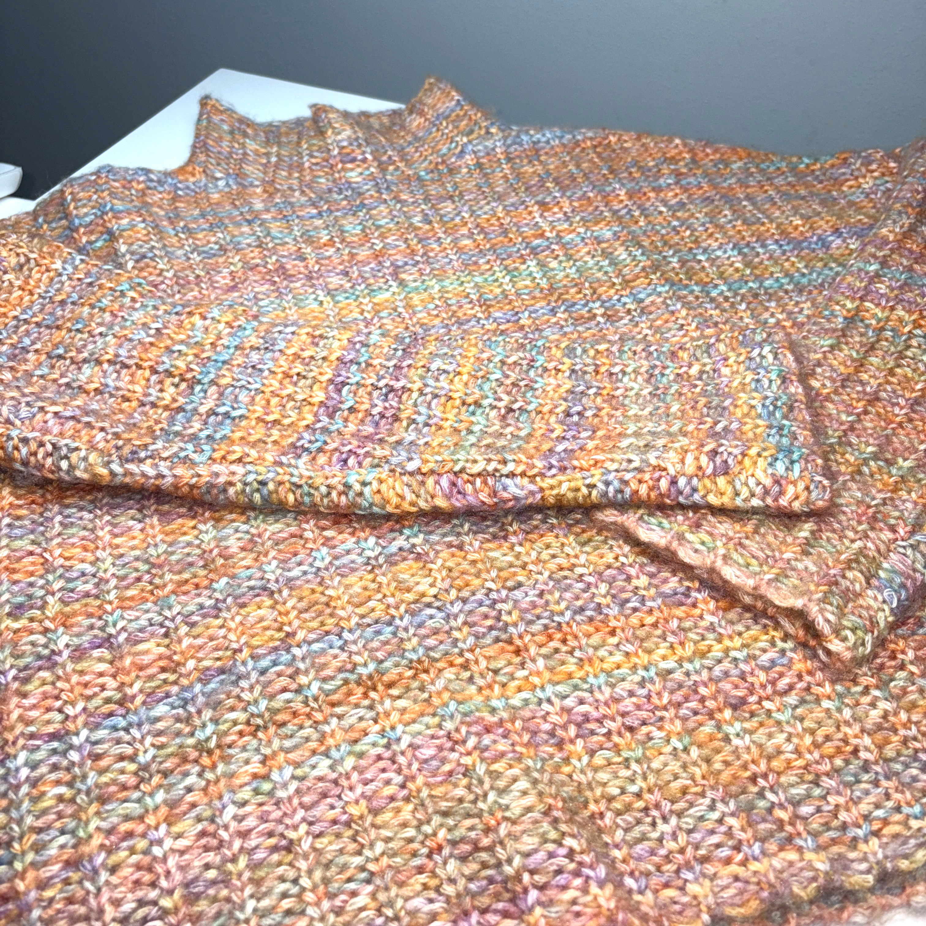 Marled Womens Multicolor Fuzzy High Neck Sweater Size Medium Fall Fashion