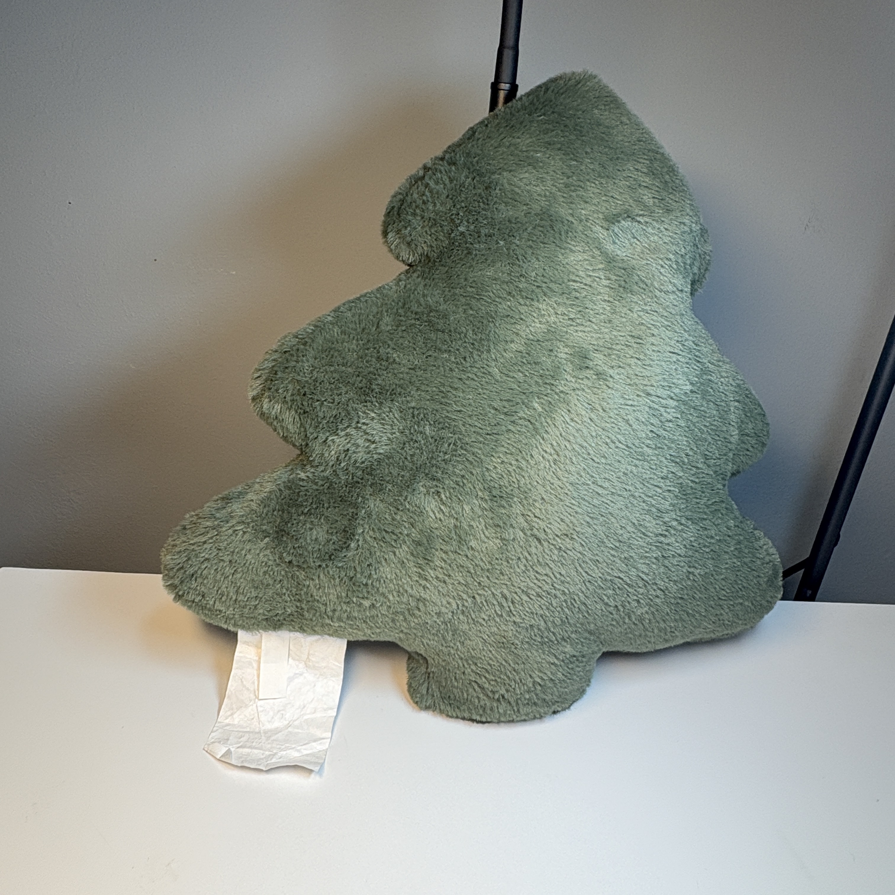 Plush Tree Pillow – 15” Green Fuzzy Home Decor