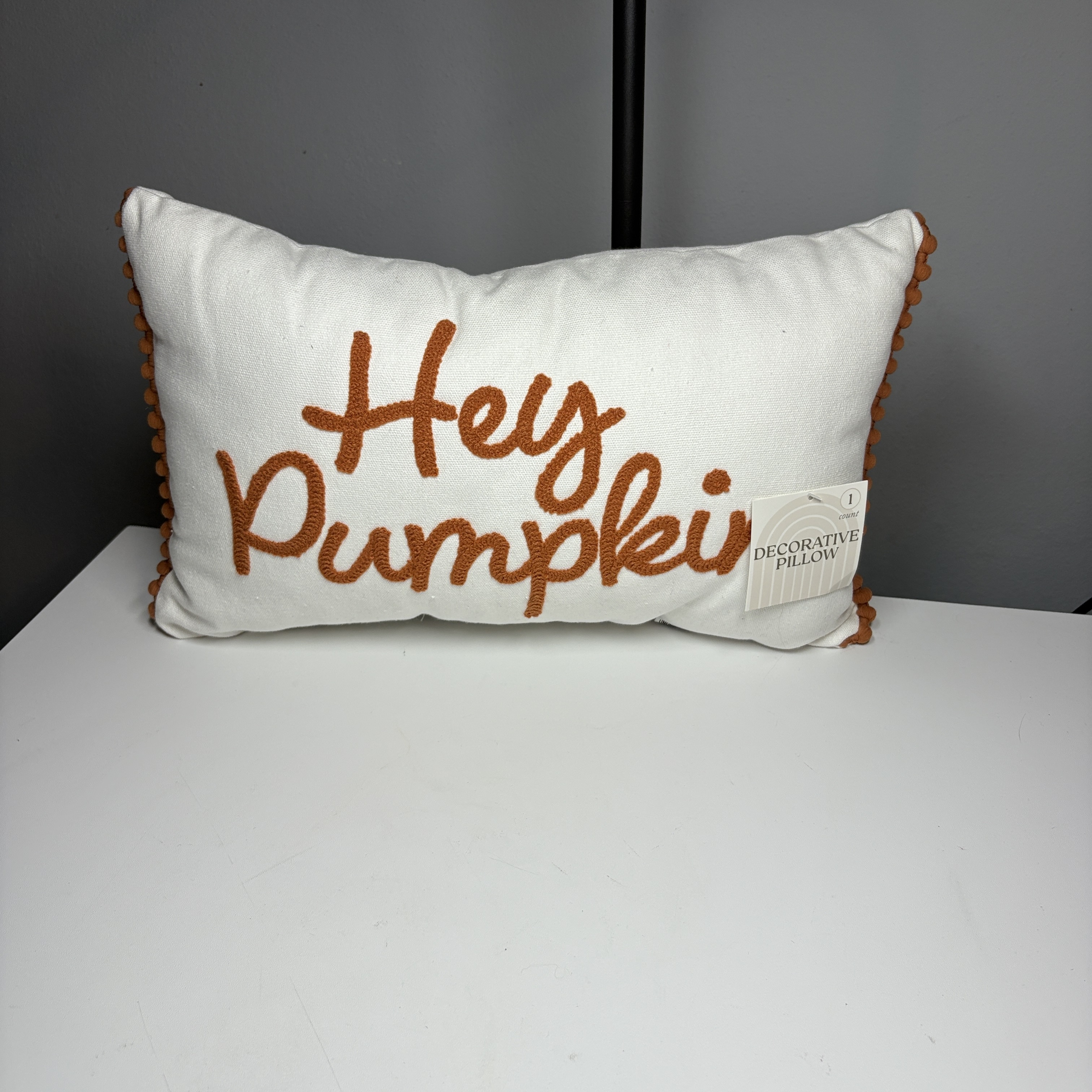Hey Pumpkin” Fall Decorative Throw Pillow
