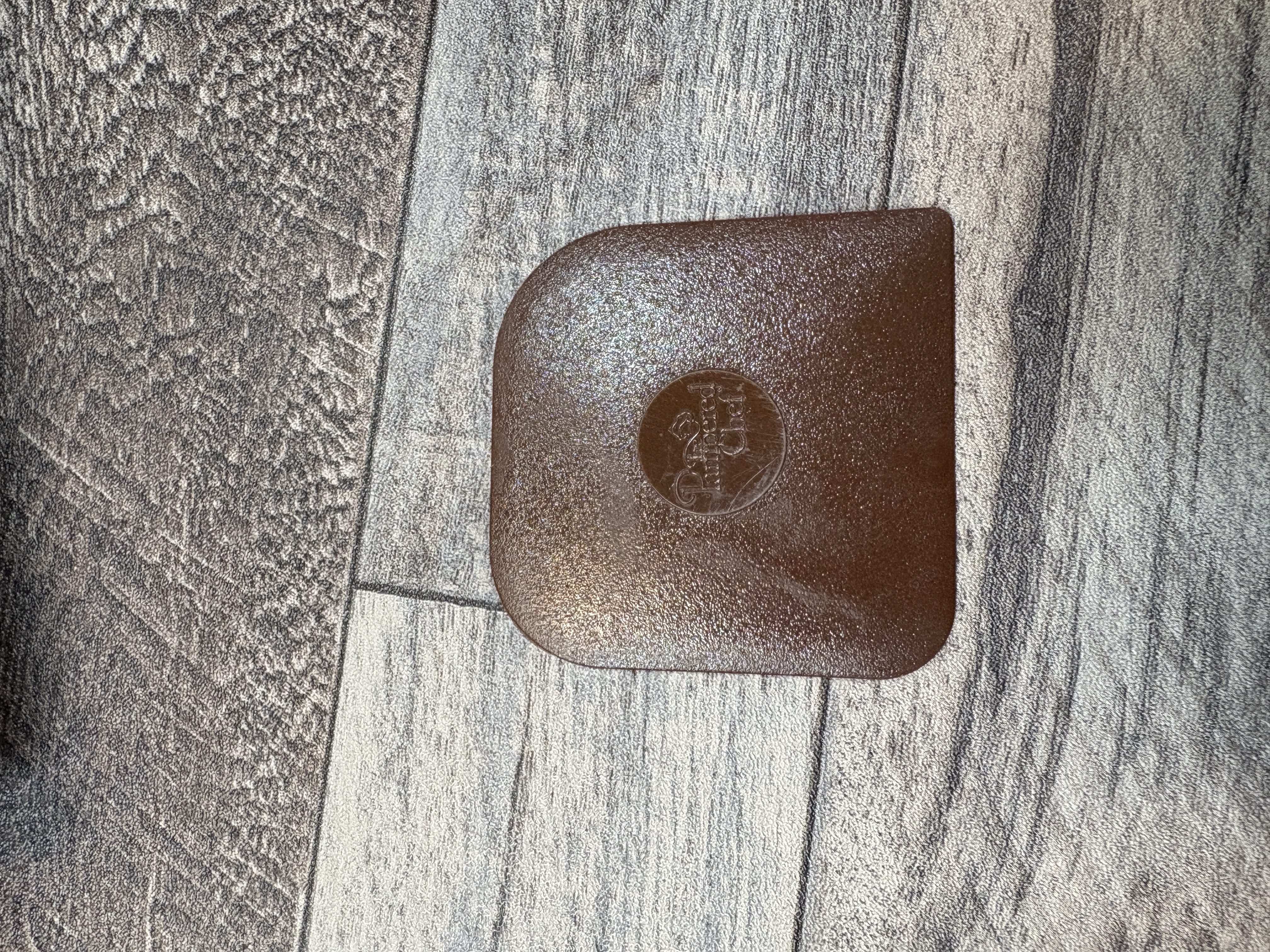 Vintage PAMPERED CHEF Pan Scraper Brown Nylon Plastic USA 2.25 x 2.25” #2610
