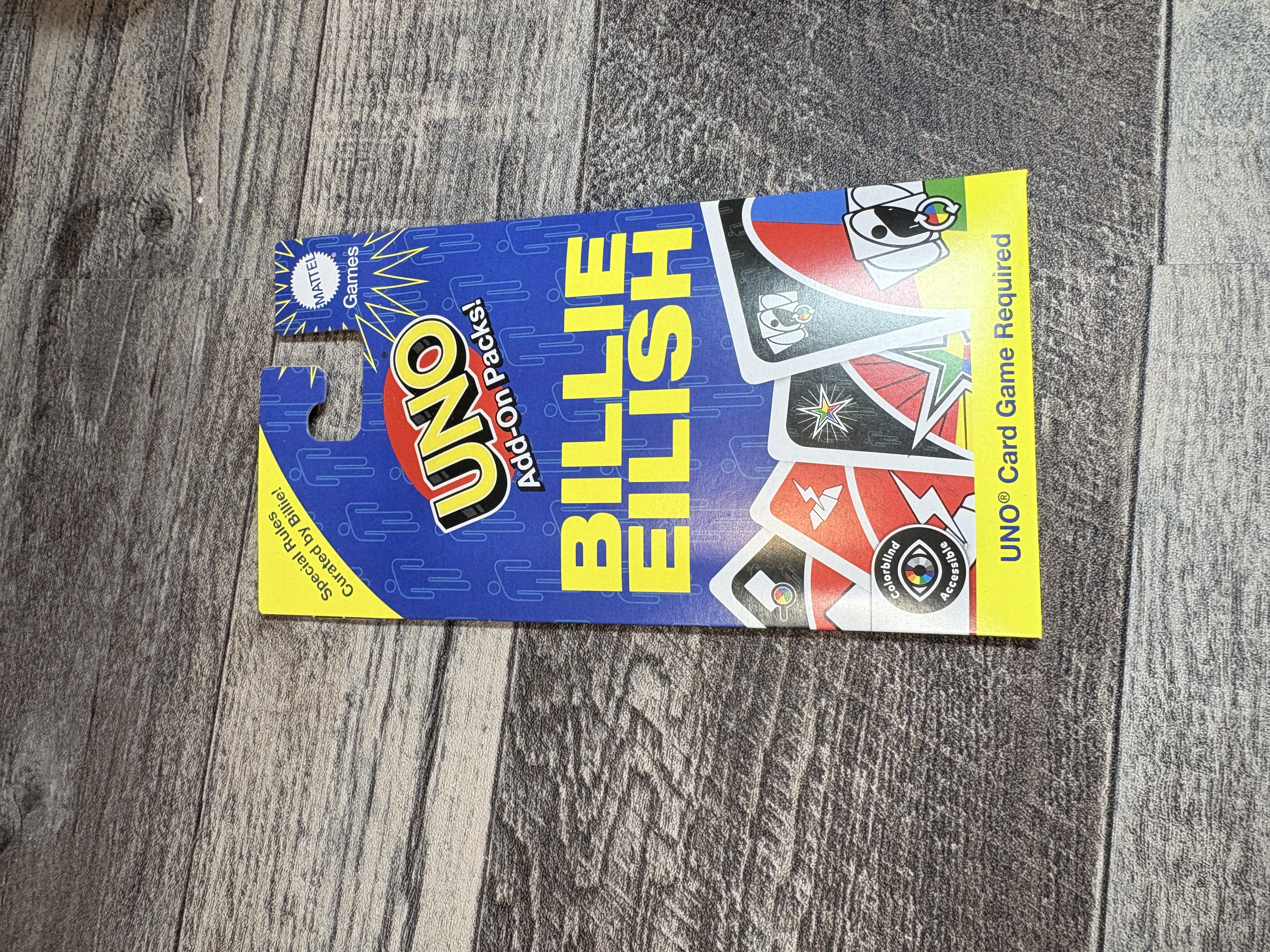 UNO Billie Eilish Add-On Pack | Limited Edition Card Expansion | Mattel 2023 | Colorblind Accessible
