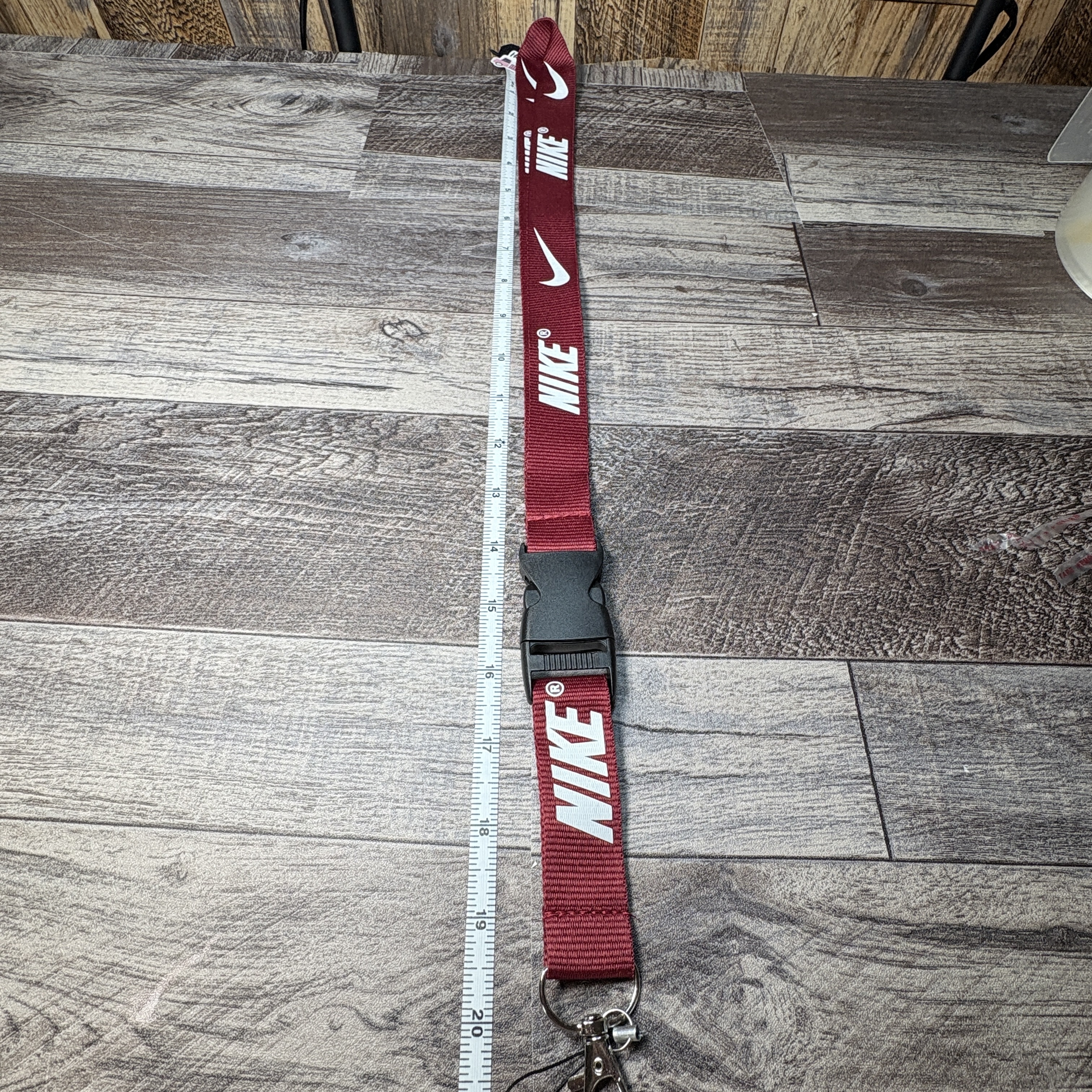 Nike Lanyard Crimson Red/White Strap Detachable Keychain Badge ID Holder