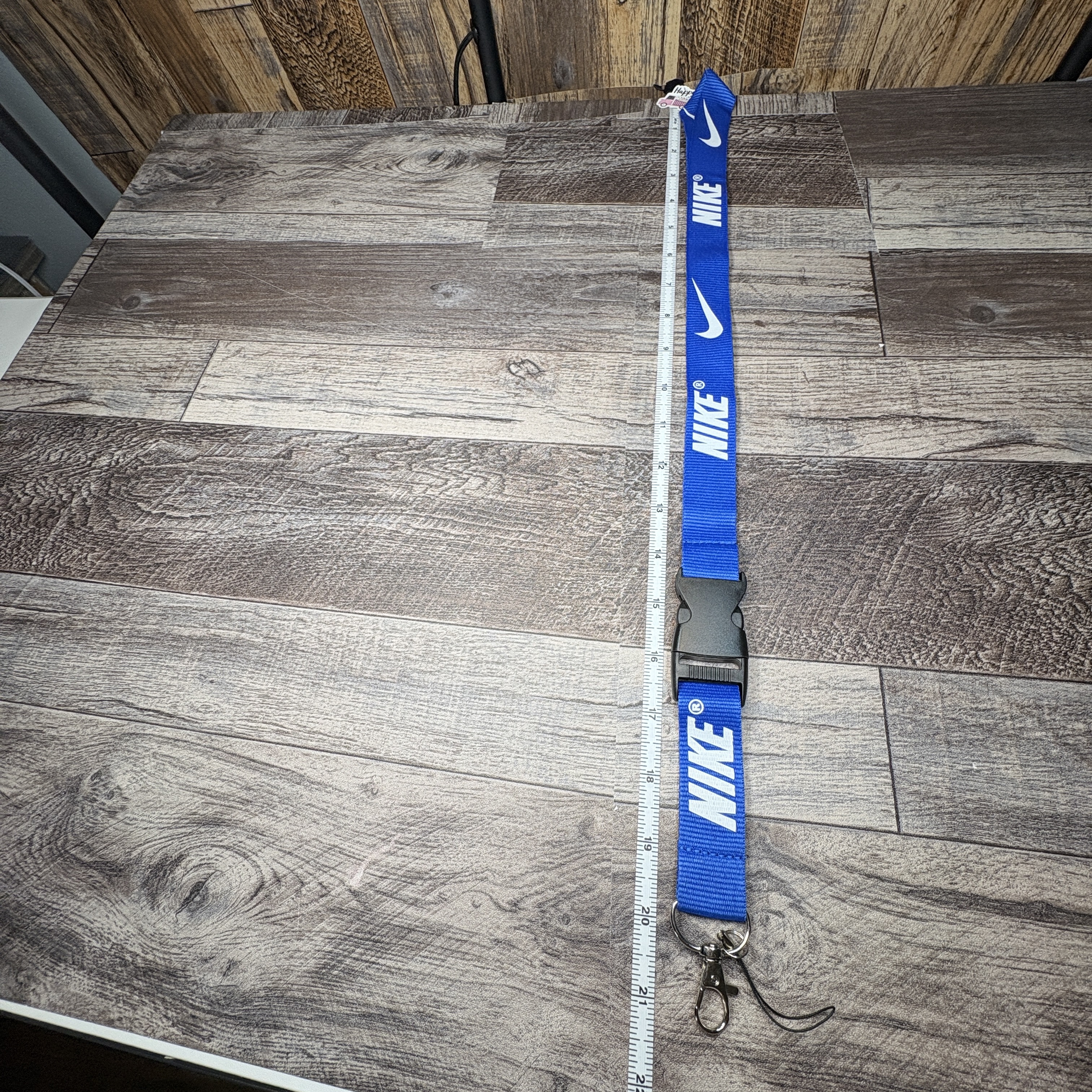 Nike Lanyard Blue/White Strap Detachable Keychain Badge ID Holder