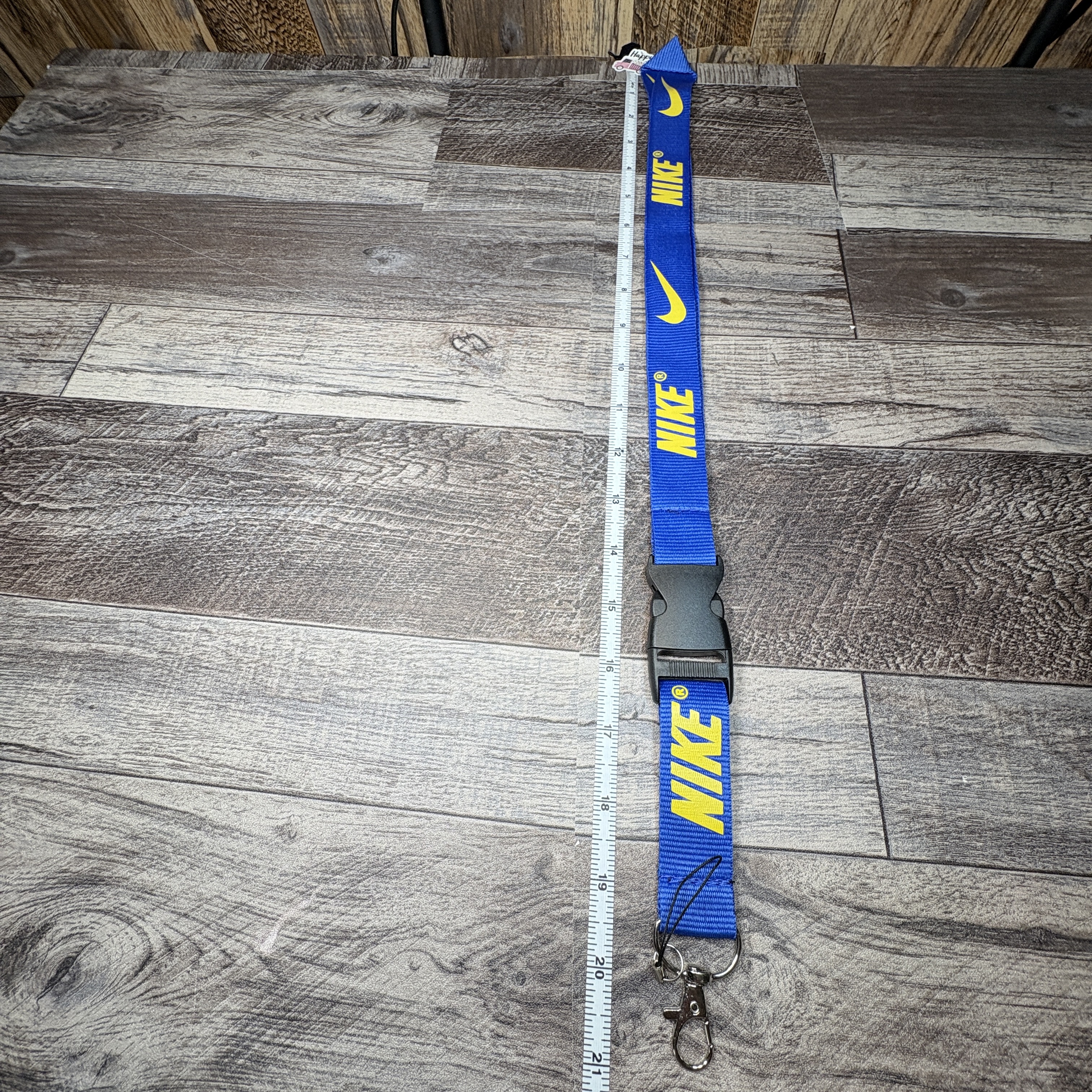 Nike Lanyard Blue/yellow Strap Detachable Keychain Badge ID Holder