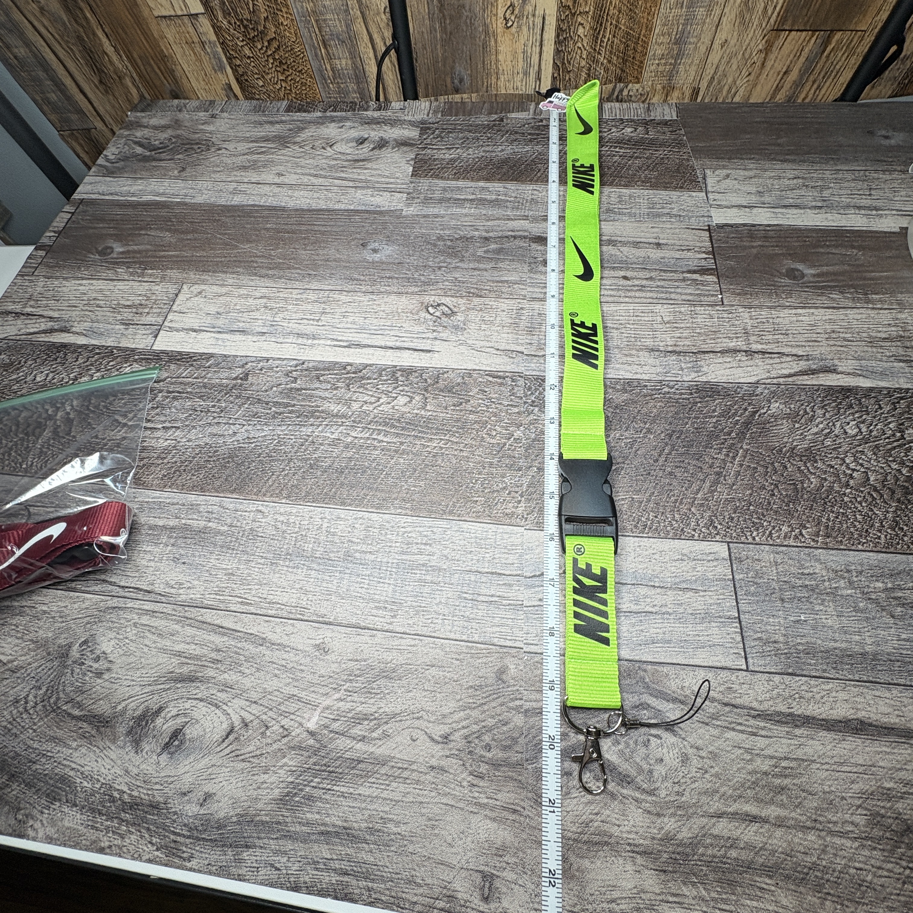 Nike Lanyard Lime Green/ Black Strap Detachable Keychain Badge ID Holder