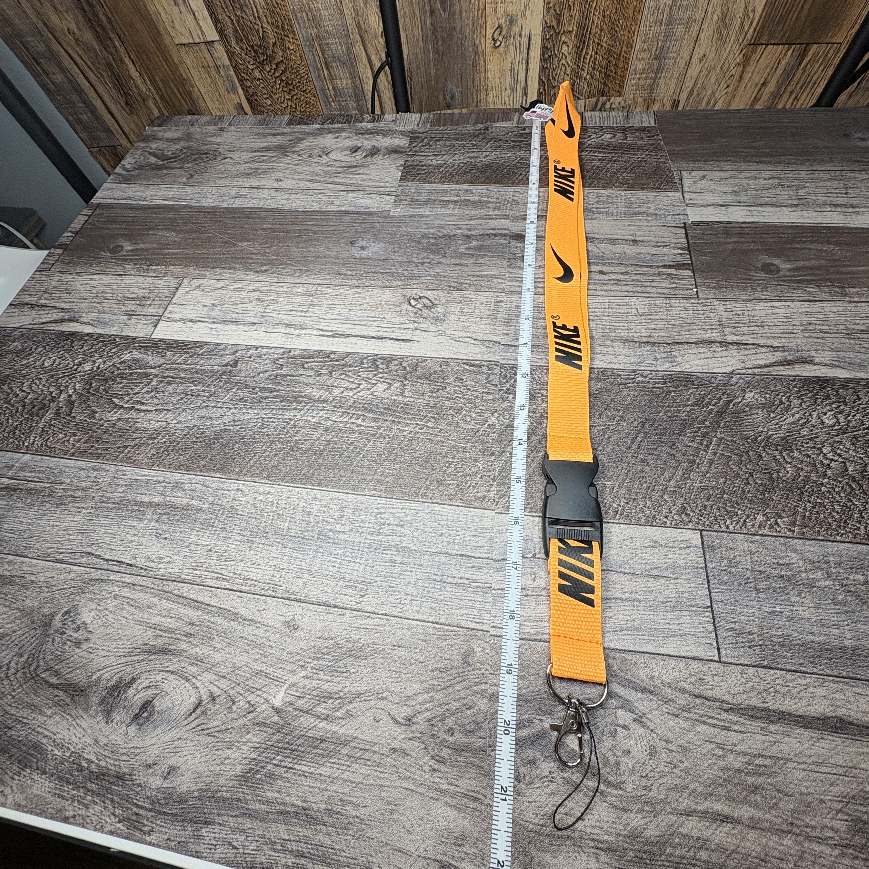 Nike Lanyard  Orange/ Black Strap Detachable Keychain Badge ID Holder