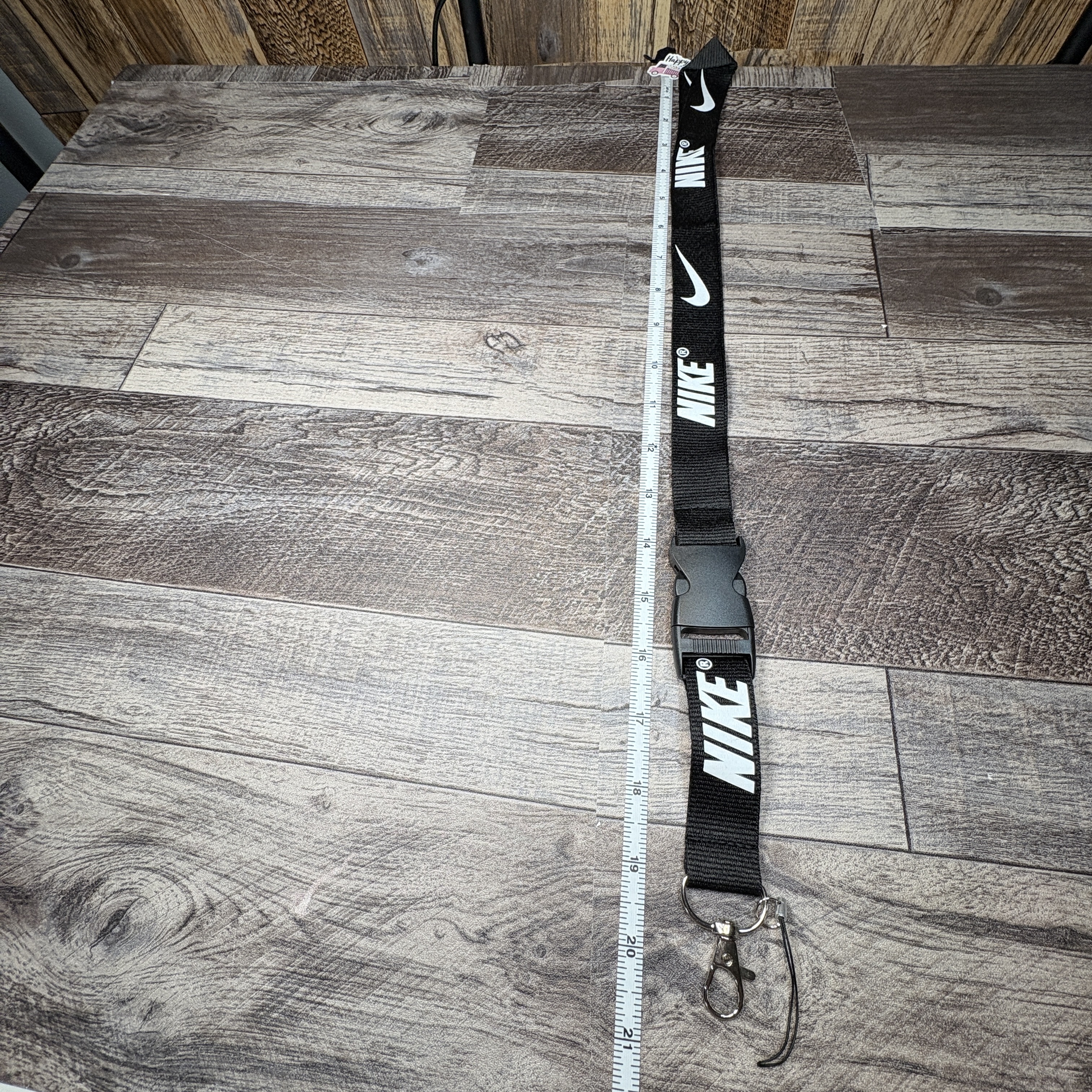 Nike Lanyard Black & White Strap Detachable Keychain Badge ID Holder