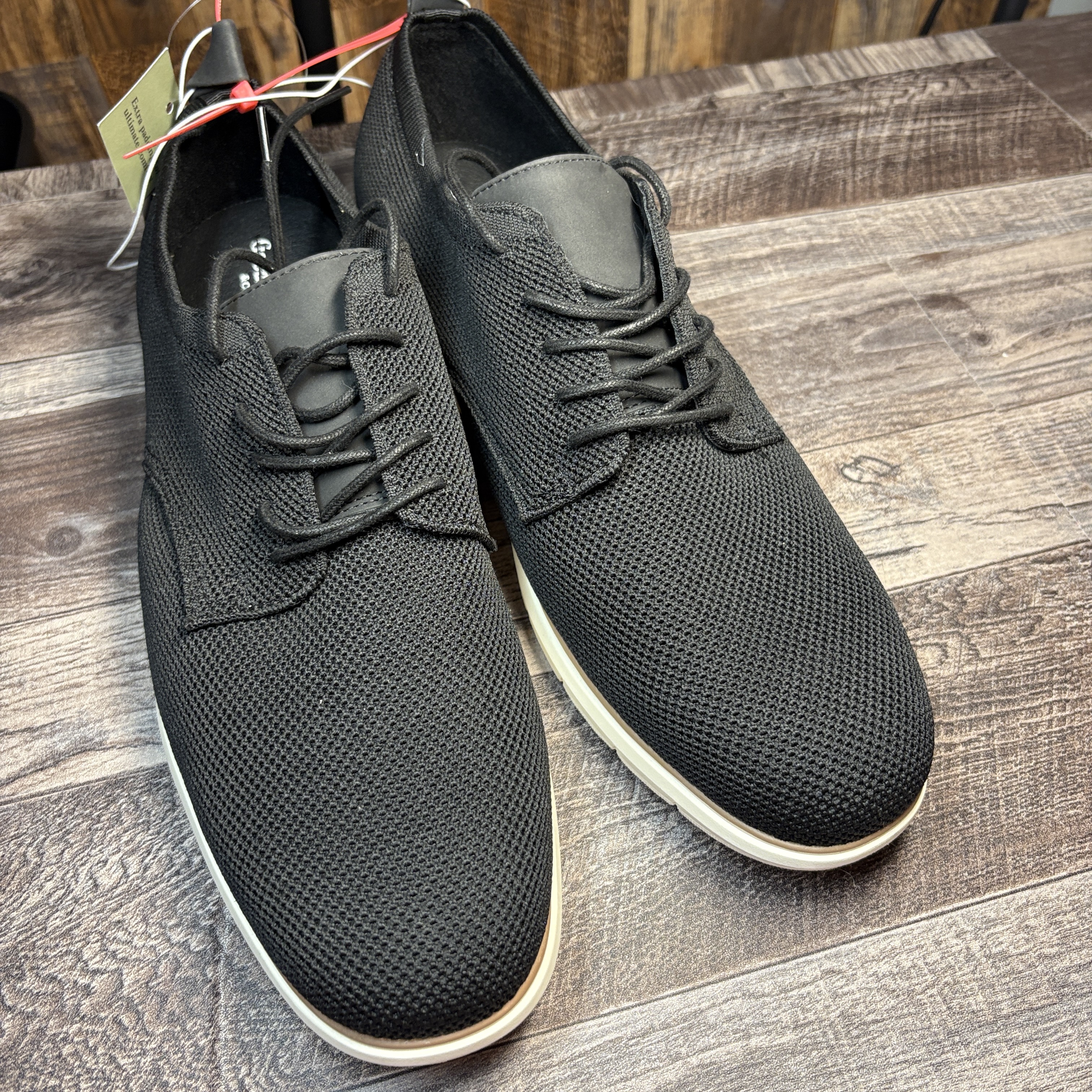 Men’s Black Knit Oxford Dress Shoes – Size 11.5 – Extra Comfort Sole