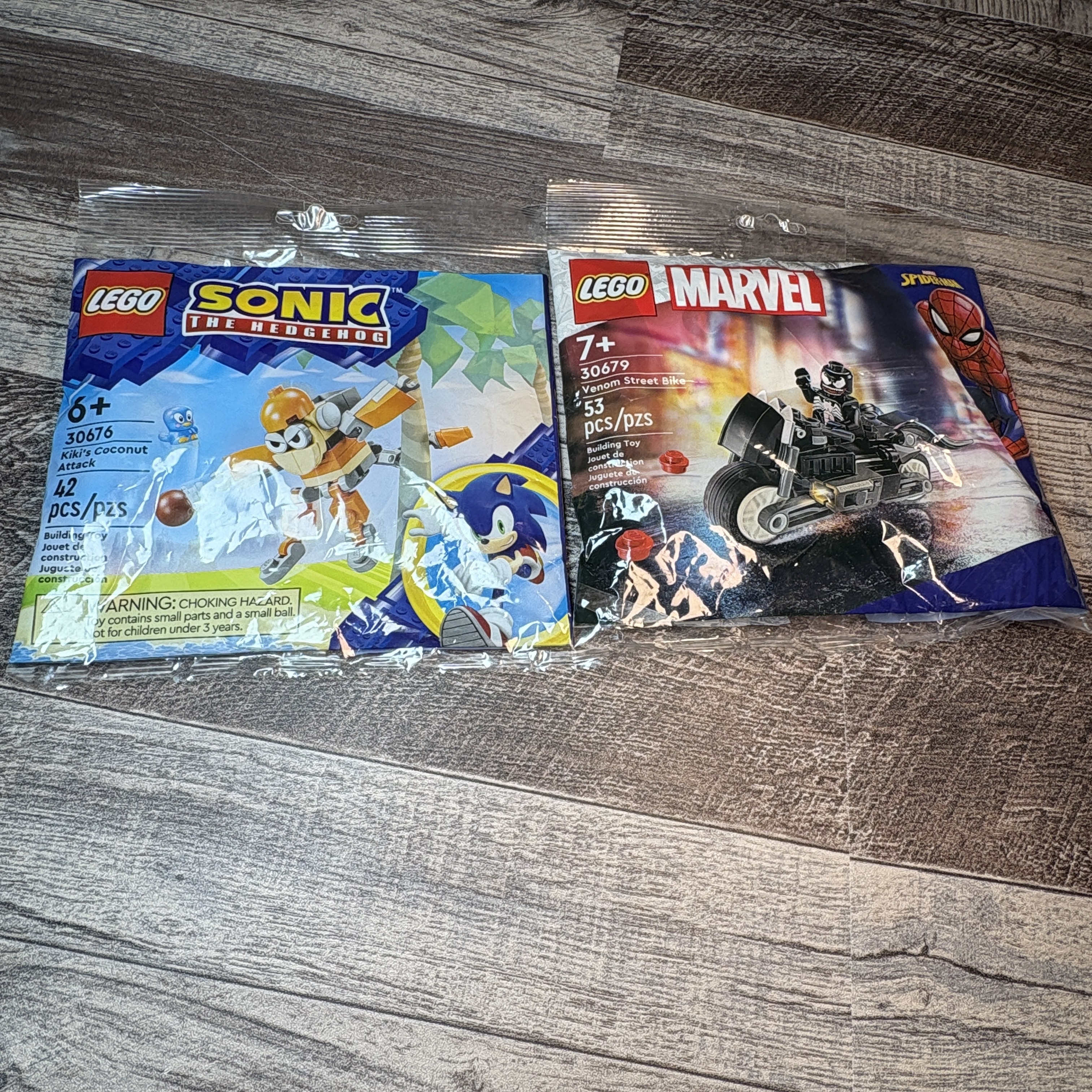 LEGO Sonic the Hedgehog Kiki’s Coconut Attack 30676 + LEGO Marvel Venom Street Bike 30679 – NEW Factory Sealed Set Lot
