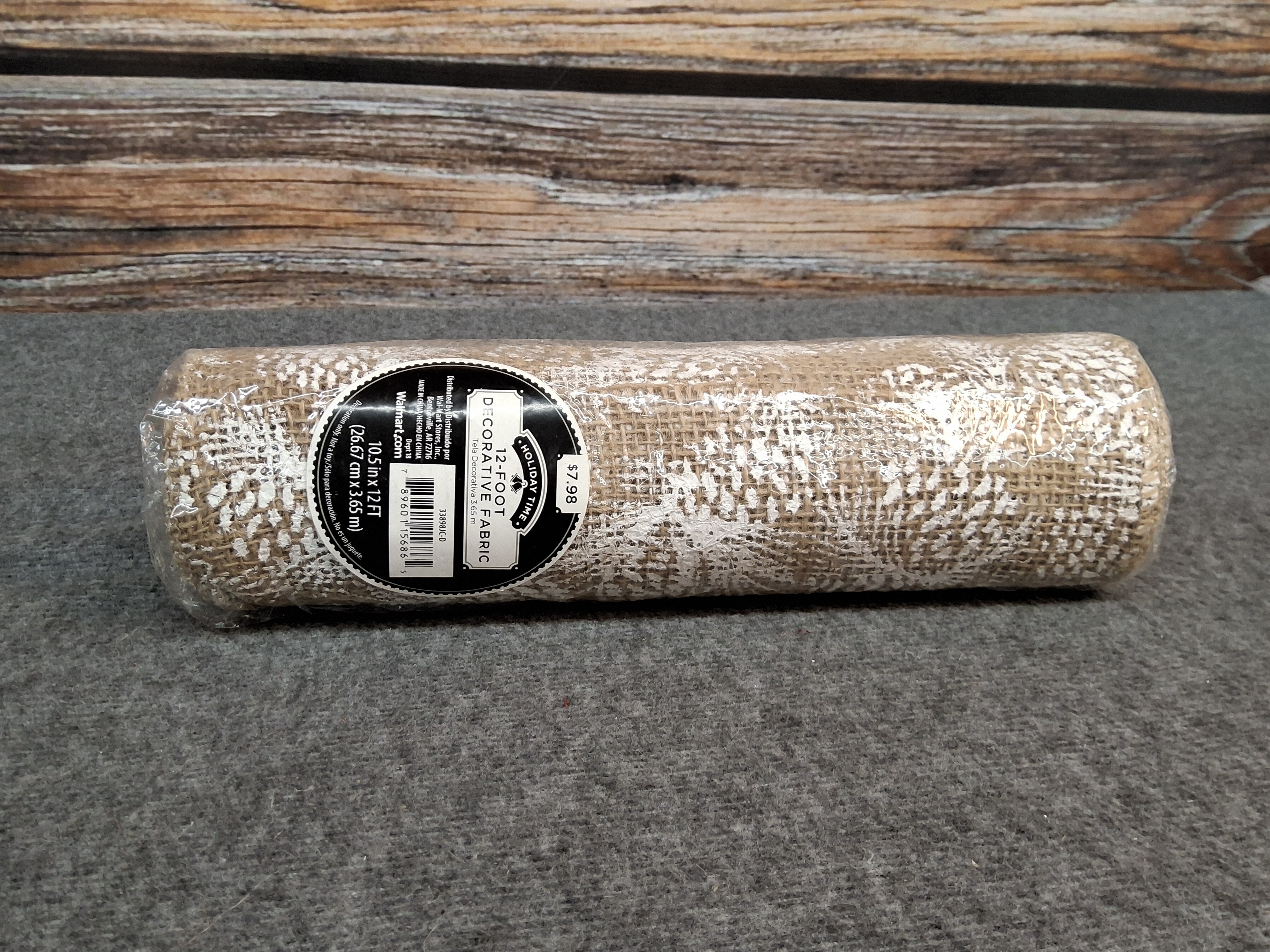 Shoulder to Shoulder Decorative Burlap Fabric Roll 10.5" x 12ft