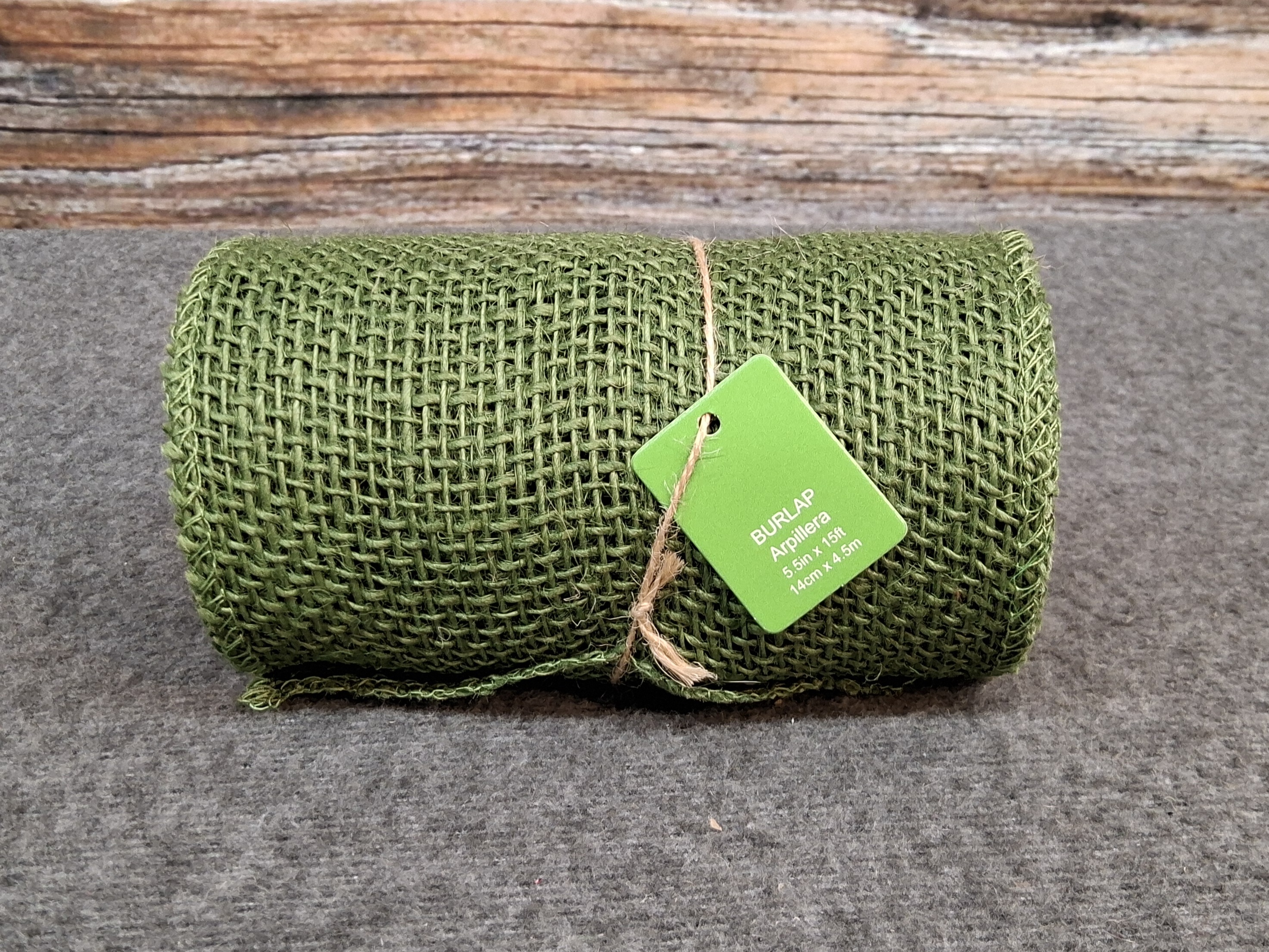 Green Burlap Roll – 5.5" x 15ft