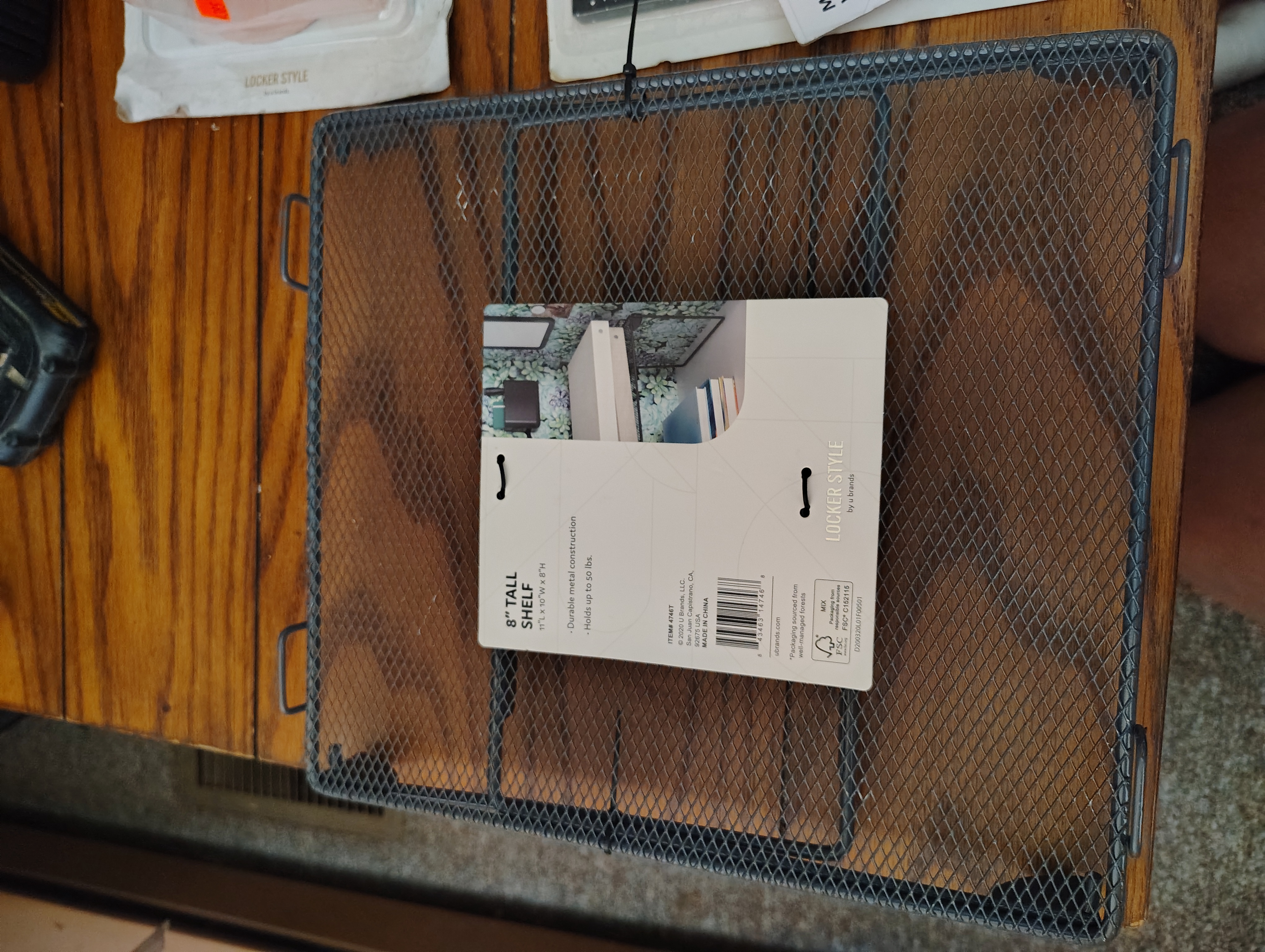 8" tall metal locker shelf Brand New