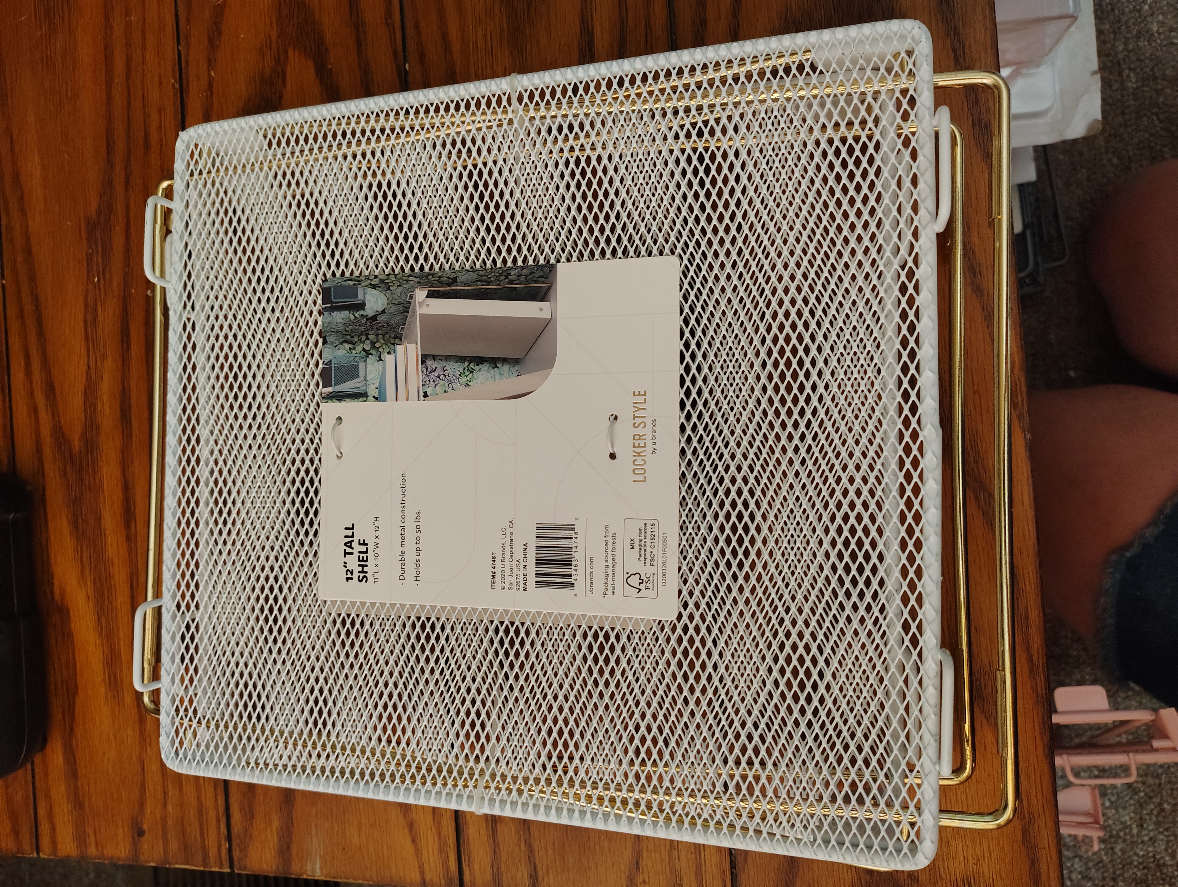 White with Gold legs shelf metal Brand New.