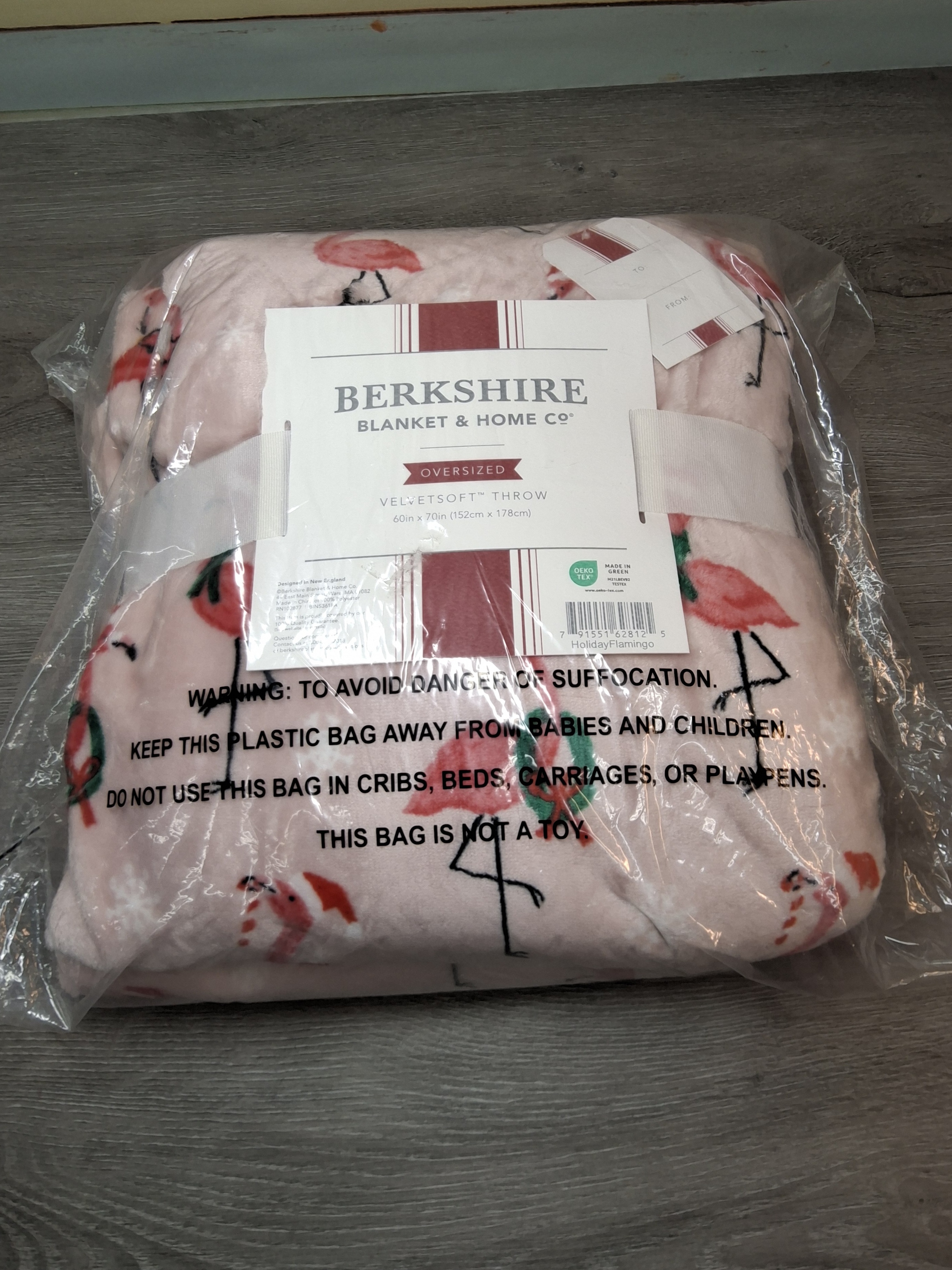 Berkshire Blanket Holiday Flamingo Oversized Throw