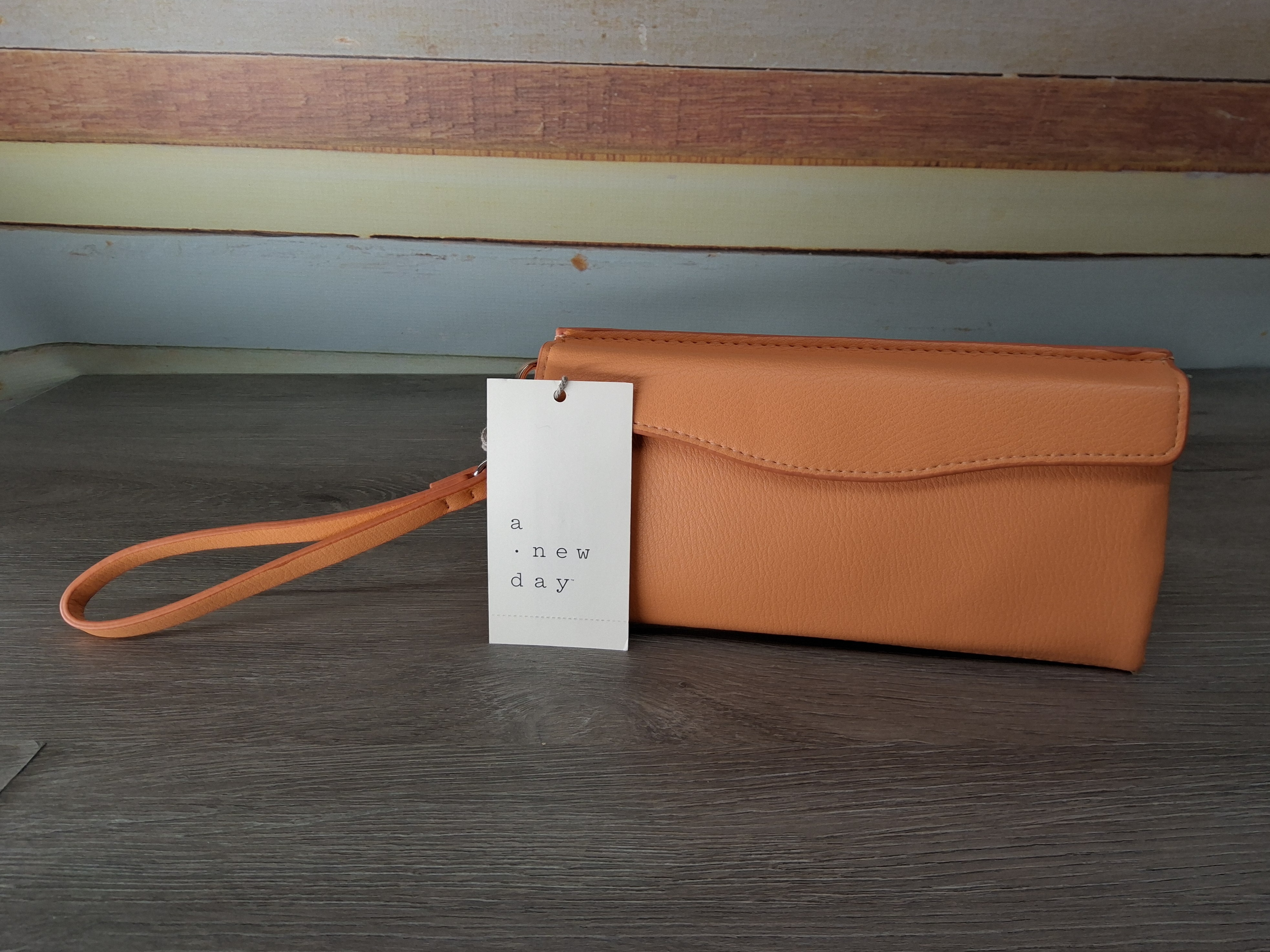 A New Day Faux Leather Wristlet Wallet – Orange