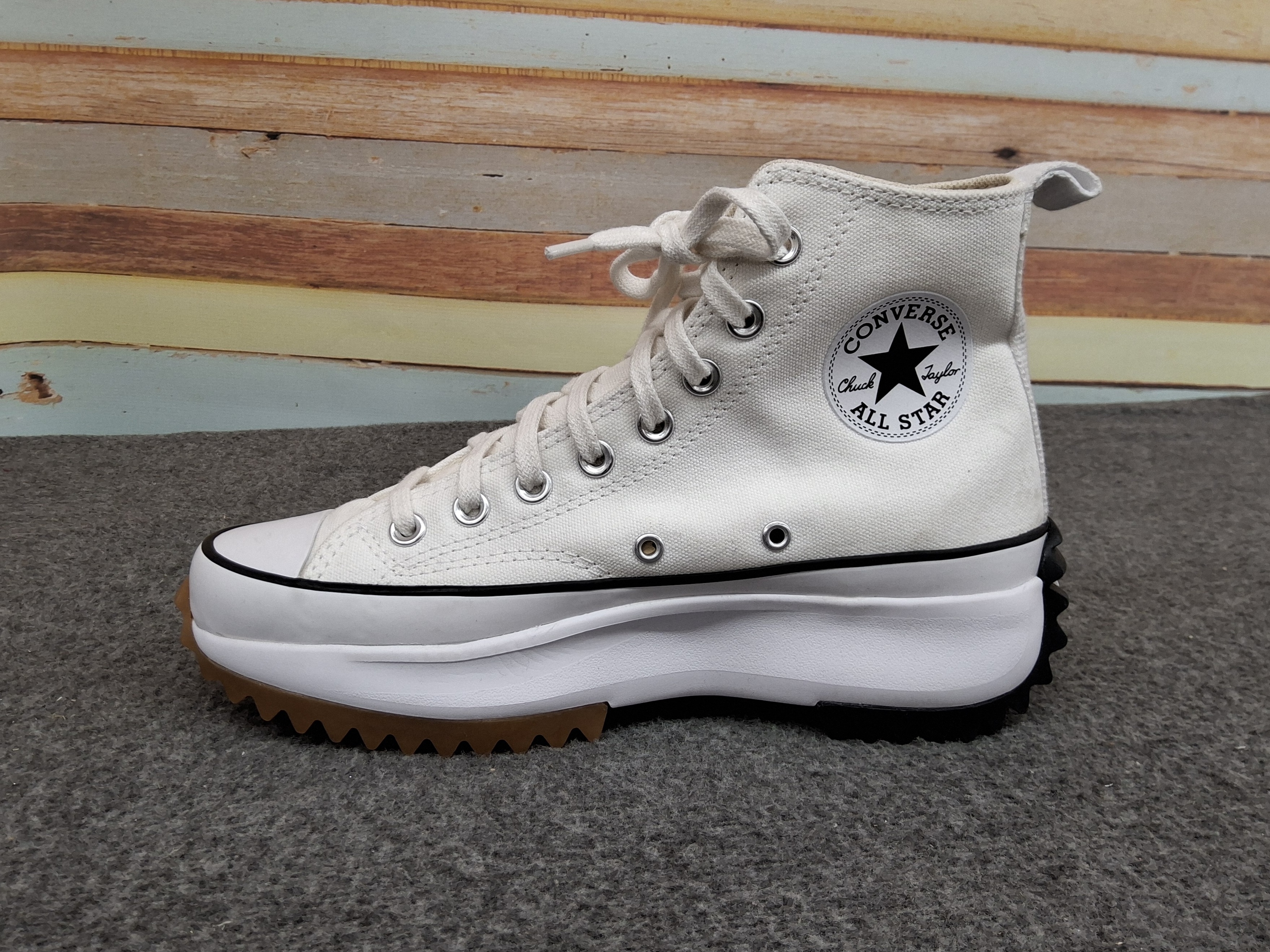 Converse Run Star Hike High Top White Sneakers-Women’s 8